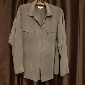 Equipment grey silk shirt